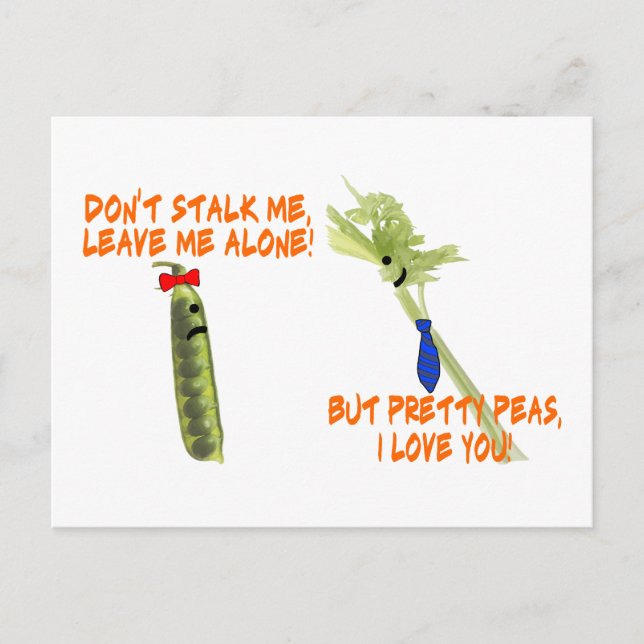 Celery Stalker & Pretty Peas Postcard (Front)