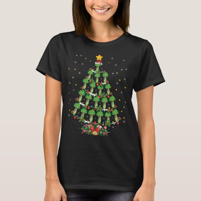 Celery Vegetable Lover Xmas Santa Hat Celery Chris T-Shirt (Front)