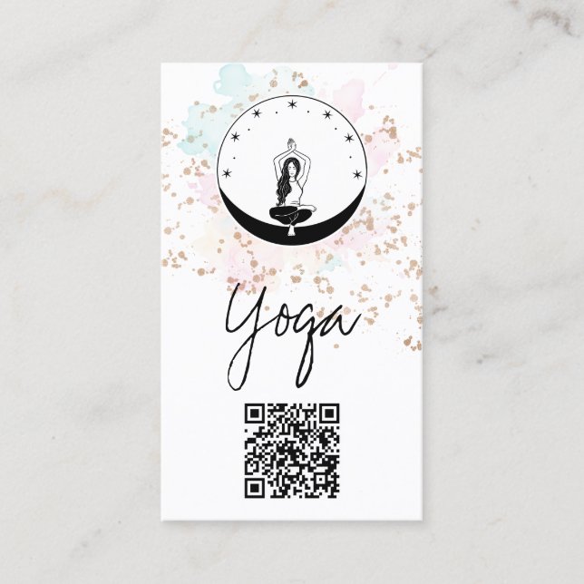 *~*  CelesQR tial AP33 Rainbow Spiritual Chakra Business Card (Front)