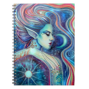 Celesta Fantasy Fairy Art Moons and Stars Notebook