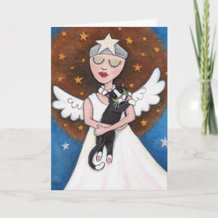 Celeste and her Cat - Greeting Card