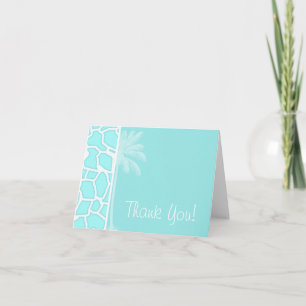 Celeste Giraffe Animal Print; Tropical Palm Thank You Card