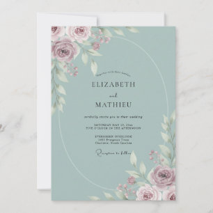 Celeste Mauve Peony Wedding Invitation