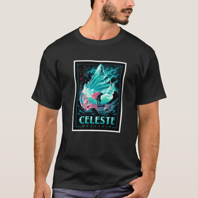 Celeste Playing Video Games Fictional Characters M T-Shirt (Front)