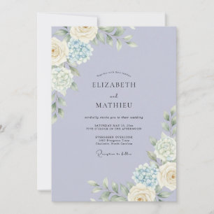 Celeste White Peony Wedding Invitation