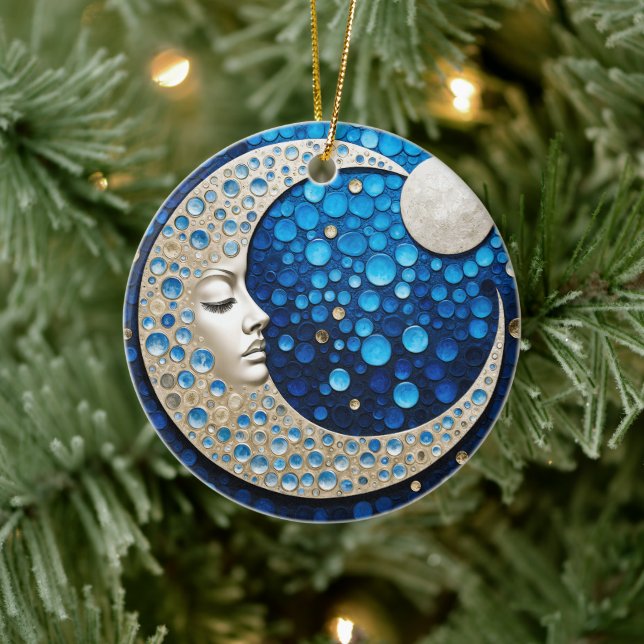 Celeste : Woman in the moon Ceramic Ornament (Tree)