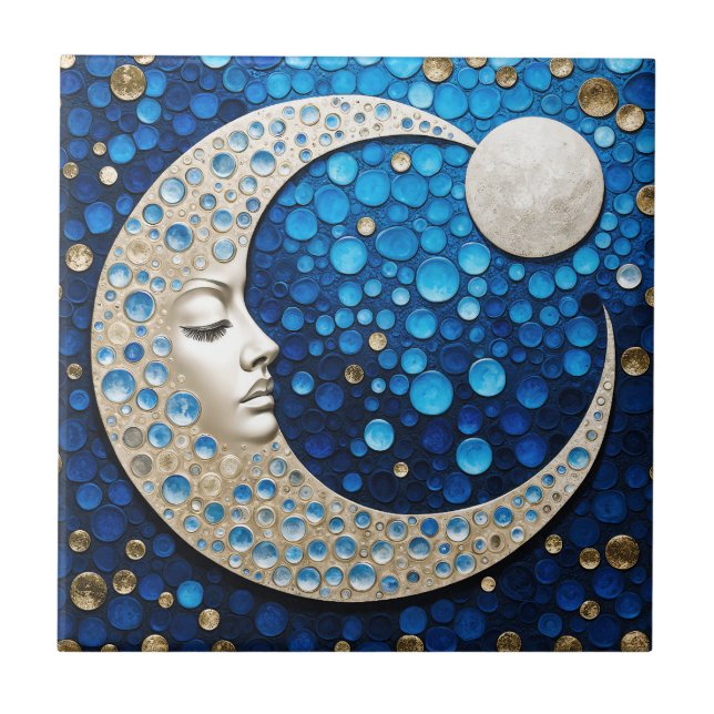 Celeste : Woman in the moon Ceramic Tile (Front)