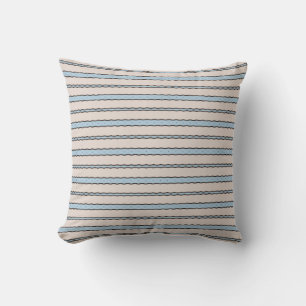Celestia Softwave Powder Blue & Taupe Striped Cushion