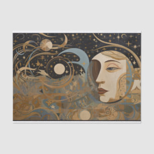 Celestial Abstract Geometric Painting Decoupage  Tissue Paper