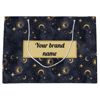 Celestial abstract night sky pattern large gift bag