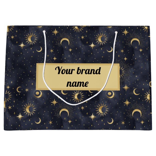 Celestial abstract night sky pattern large gift bag (Front)