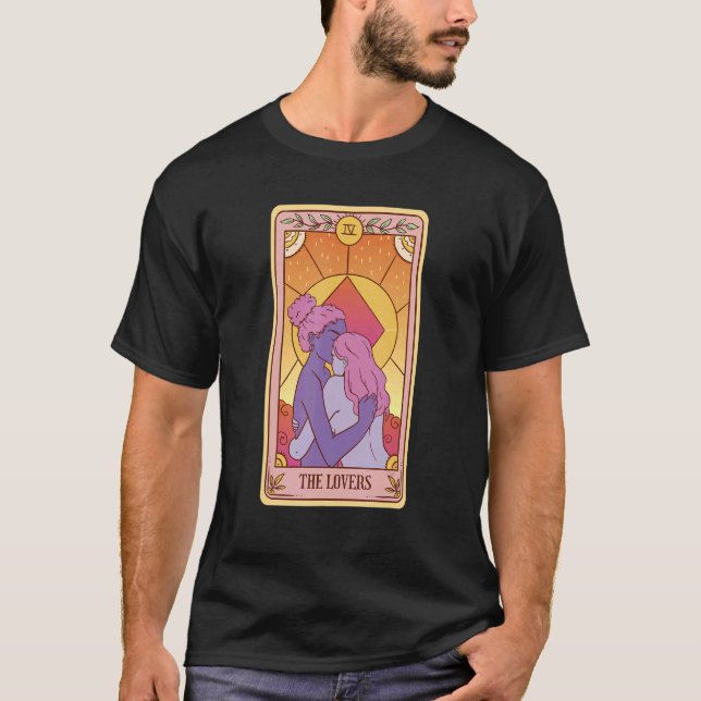 Celestial Aesthetic Triple Moon Wicca Witchy Tarot T-Shirt (Front)