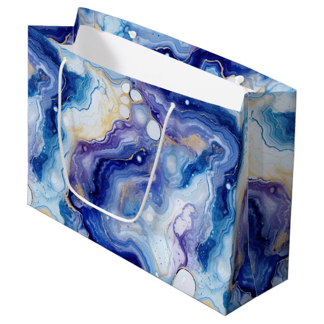 Celestial Agate | Abstract Galaxy Stone Pattern Large Gift Bag (Front Angled)