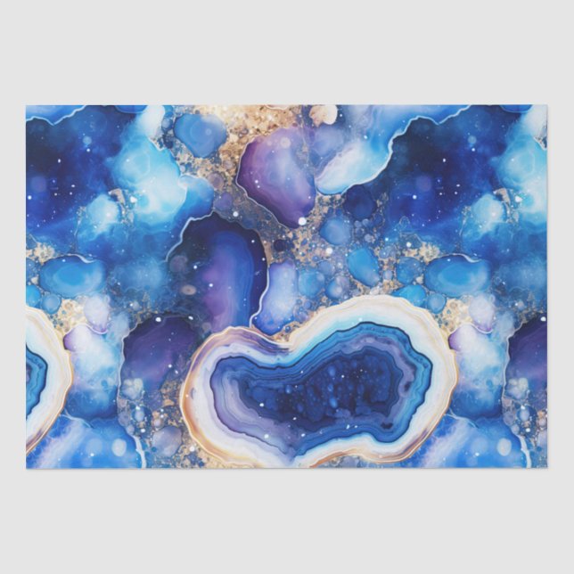 Celestial Agate | Abstract Geode Stone Pattern Tissue Paper (Front)