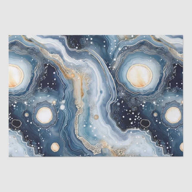 Celestial Agate | Abstract Planetary Stone Tissue Paper (Front)