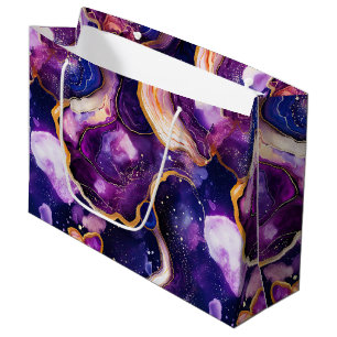 Celestial Agate Cosmic Abstract Mineral Pattern Large Gift Bag