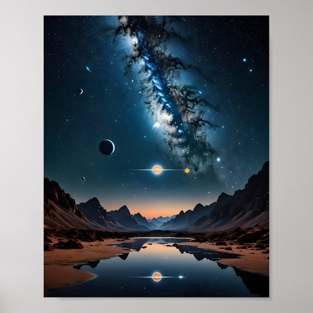 Celestial Alignment of Planets Art Poster (Front)
