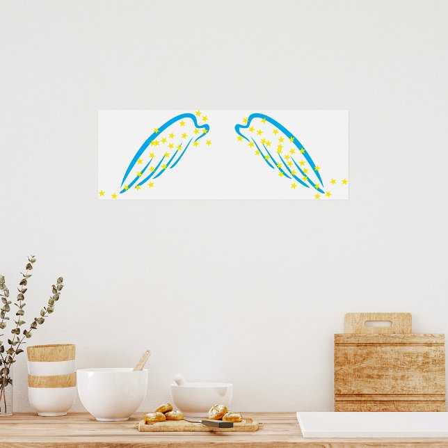 Celestial Angel Wings with Sparkling Stars  Poster (Creator Uploaded)