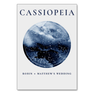 Celestial, Any Constellation Blue and Grey Table Number