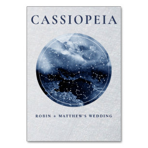 Celestial, Any Constellation Blue and Silver Table Number