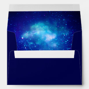Celestial Aqua Blue Milky Way Galactic Centre Navy Envelope