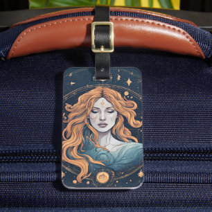 Celestial Aquarius Zodiac Sign Luggage Tag