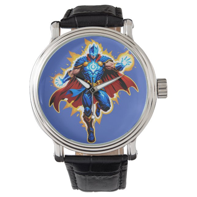 Celestial Arc Knight – Blue Energy Ascension Watch (Front)