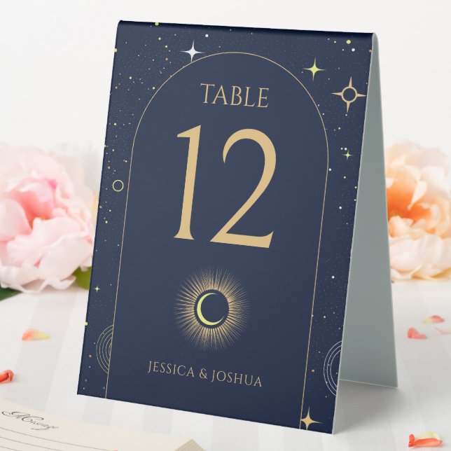 Celestial Arch Starry Night Blue Table Number (In SItu (Wedding))