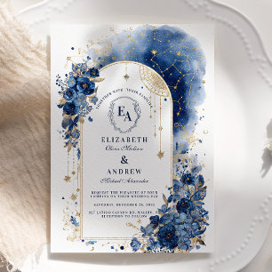 Celestial Arch Under the Stars Wedding Invitation