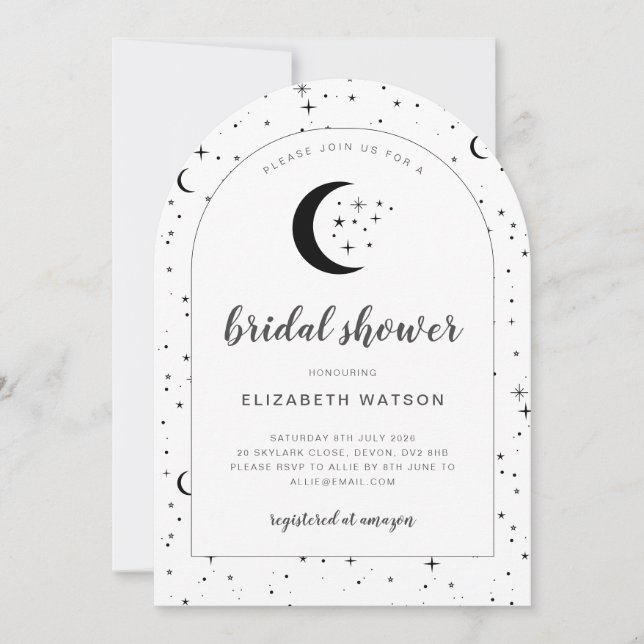 Celestial Arched Bridal Shower Invitation (Front)