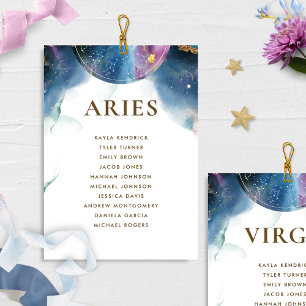 Celestial Aries Seating Chart Card w/ Guest Name