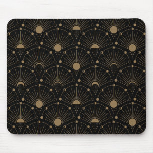 Celestial Art Deco 1920's Vintage Moon and Stars Mouse Pad