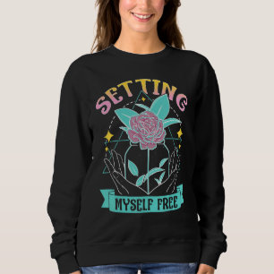 Celestial Art Setting Myself Free Open Hands Line  Sweatshirt