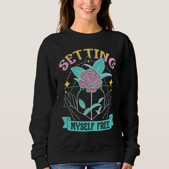 Celestial Art Setting Myself Free Open Hands Line  Sweatshirt (Front)