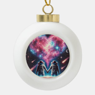 Celestial Astronaut - Snowflake Framed Ornament