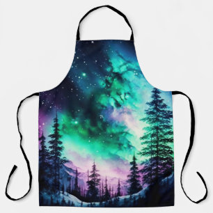 Celestial Aurora Borealis Northern Lights Vivid  Apron