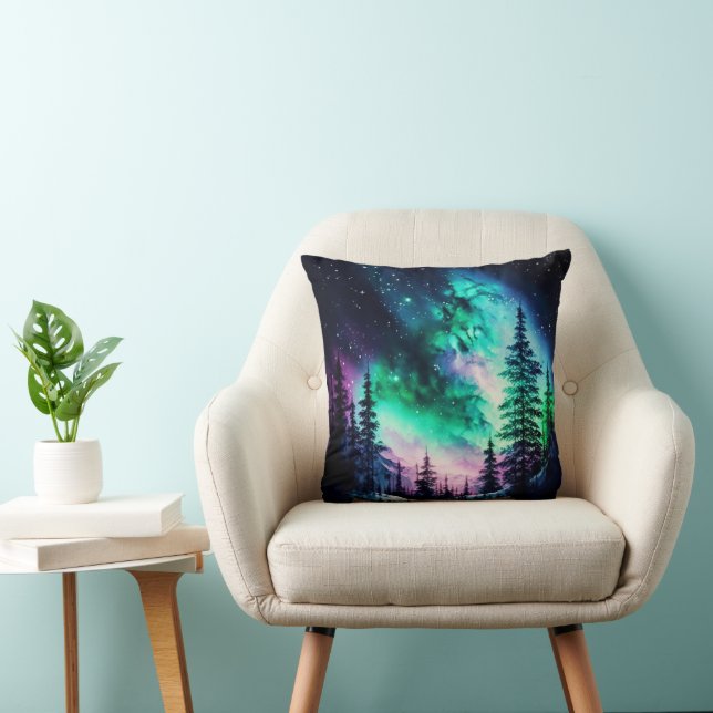 Celestial Aurora Borealis Northern Lights Vivid  Cushion (Chair)