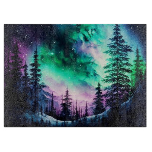 Celestial Aurora Borealis Northern Lights Vivid Cutting Board