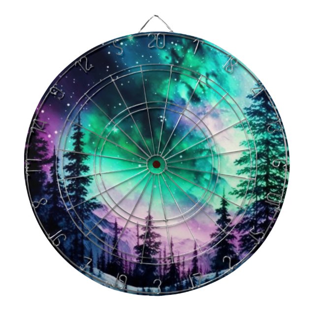 Celestial Aurora Borealis Northern Lights Vivid  Dartboard (Front)