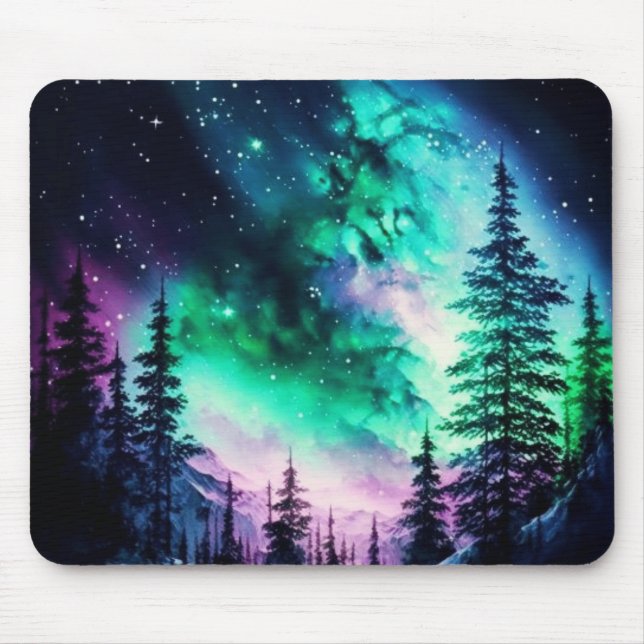 Celestial Aurora Borealis Northern Lights Vivid  Mouse Pad (Front)