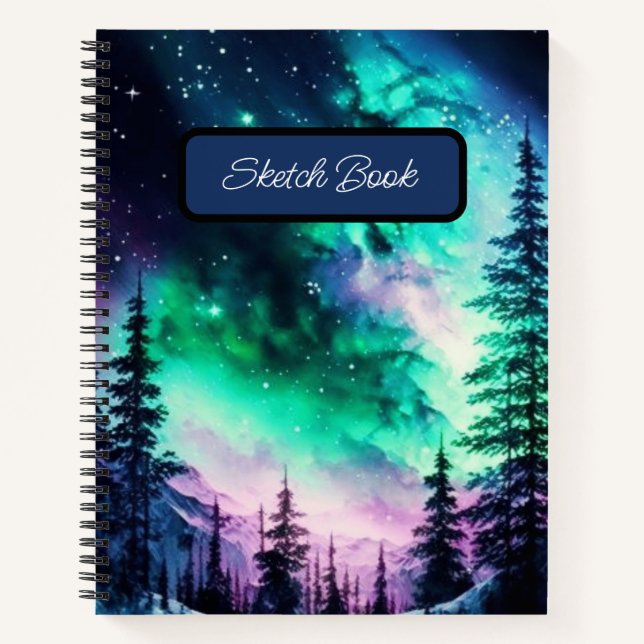 Celestial Aurora Borealis Northern Lights Vivid  Notebook (Front)