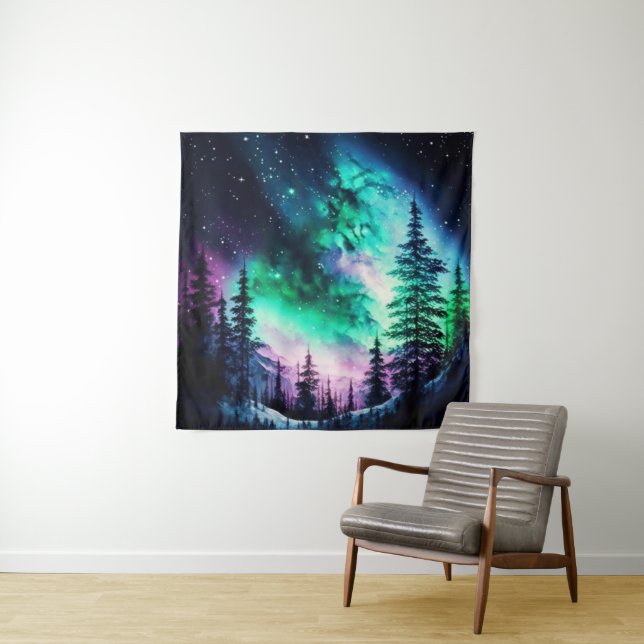 Celestial Aurora Borealis Northern Lights Vivid  Tapestry (In Situ)