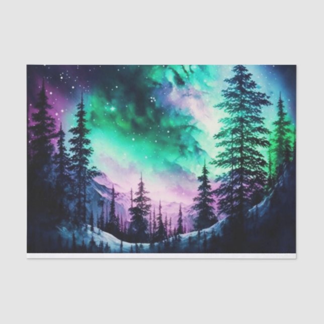 Celestial Aurora Borealis Northern Lights Vivid  Tissue Paper (Front)