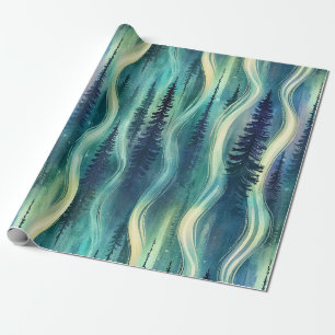 Celestial Aurora Night Pattern Wrapping Paper