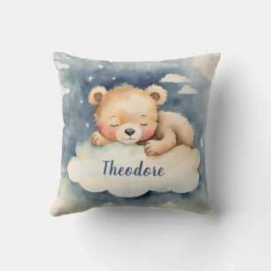 Celestial Baby Bear Boys Personalised Nursery Cushion