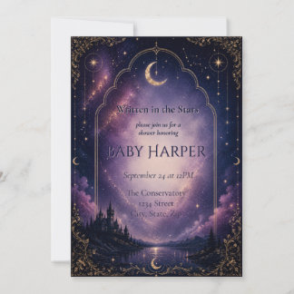Celestial Baby Shower Invitation | Moonlit Castle