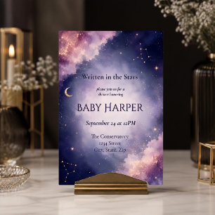 Celestial Baby Shower Invitation Watercolor Star