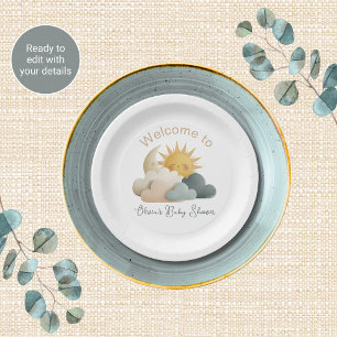 Celestial Baby Shower Theme Paper Plates