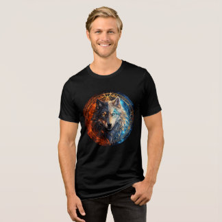 Celestial Balance Wolf – Fire and Ice Tri-Blend Shirt
