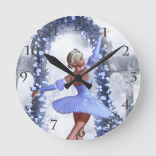 Celestial Ballet Dancer Round Clock